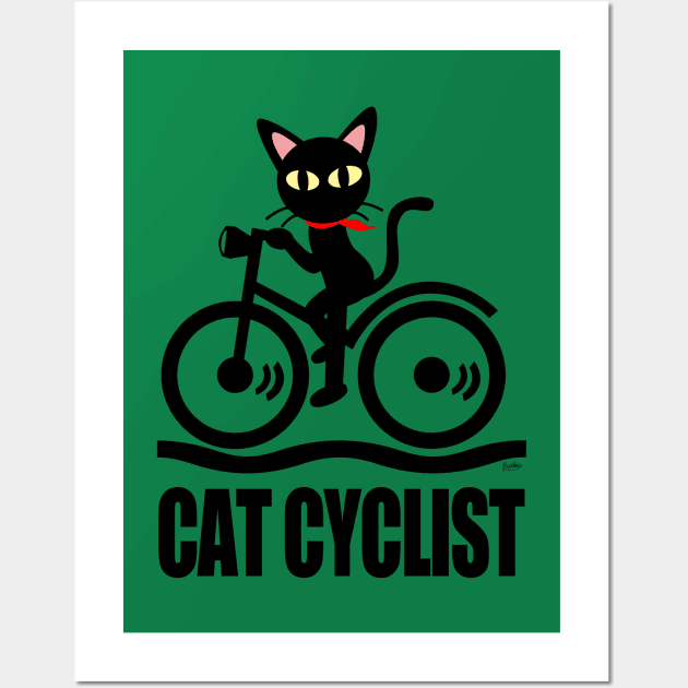 Cat Cyclist Wall Art by BATKEI